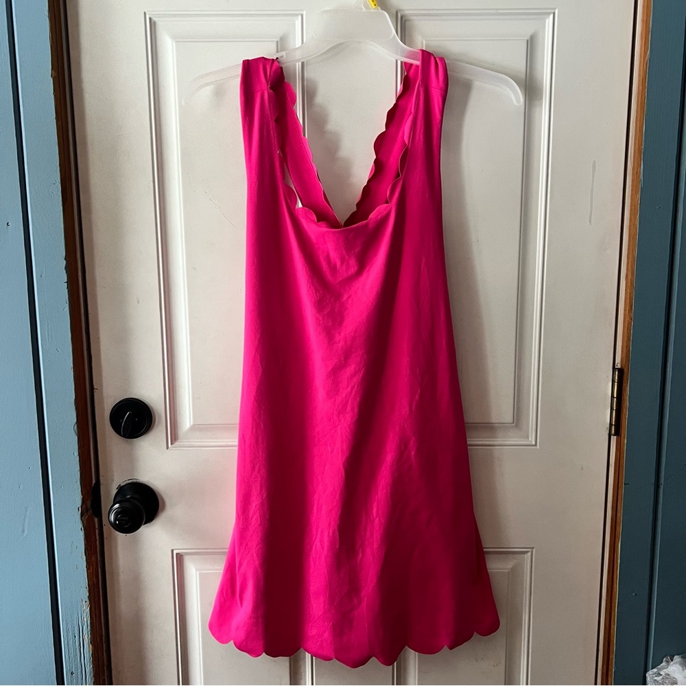 J. Crew Pink Scalloped Dress